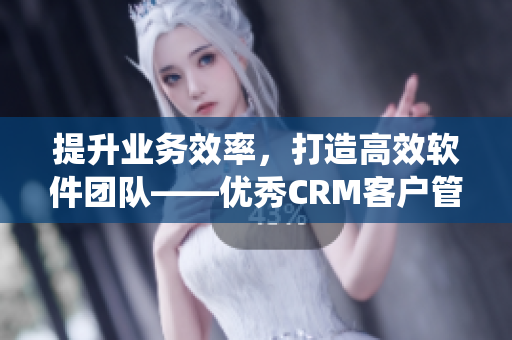 提升业务效率，打造高效软件团队——优秀CRM客户管理系统的实践与应用