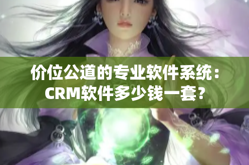 价位公道的专业软件系统：CRM软件多少钱一套？