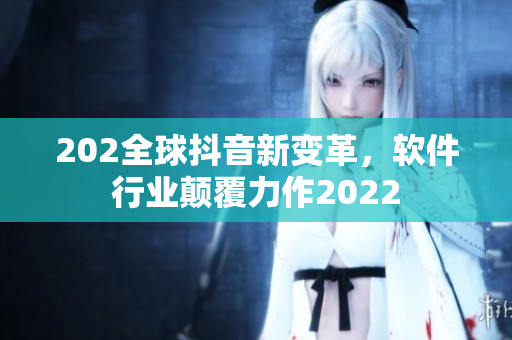 202全球抖音新变革，软件行业颠覆力作2022